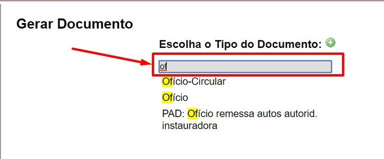 Pesquisar nome do tipo de documento